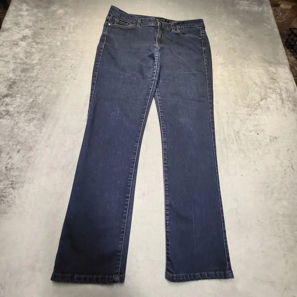 Calvin Klein Jeans Jeans Womens 10 Blue Straight Dark Wash Stretch 5-Pocket